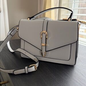 Gray Top Handle Handbag